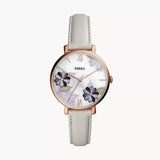 Buy Shop Fossil Jacqueline Mother of Pearl Dial Grey Leather Strap Watch for Women - ES4672 USA Online