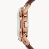 Buy Shop Fossil Grant Chronograph White Dial Brown Leather Strap Watch for Men - FS4991 USA Online