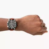 Buy Shop Fossil Garrett Chronograph Grey Dial Brown Leather Strap Watch for Men - FS5770 USA Online