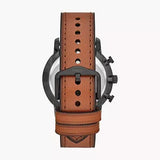 Buy Shop Fossil Goodwin Luggage Chronograph Black Dial Brown Leather Strap Watch for Men - FS5501 USA Online