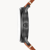 Buy Shop Fossil Commuter Three Hand Date Black Dial Brown Leather Strap Watch for Men - FS5276 USA Online