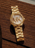 Buy Shop Michael Kors Bradshaw Gold Dial Gold Steel Strap Watch for Women - MK6487 USA Online