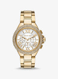 Buy Shop Michael Kors Camille Silver Diamonds Dial Gold Steel Strap Watch for Women - MK5756 USA Online