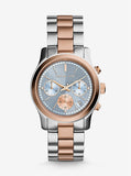 Buy Shop Michael Kors Runway Chronograph Blue Dial Two Tone Steel Strap Watch For Women - MK6166 USA Online