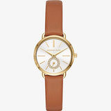 Buy Shop Michael Kors Portia Quartz White Dial Brown Leather Strap Watch For Women - MK2734 USA Online