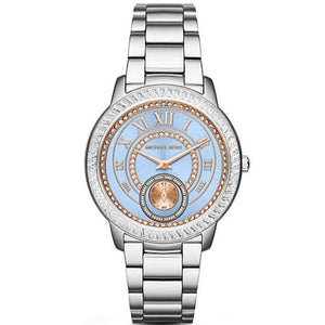 Buy Shop Michael Kors Madelyn Quartz Blue Dial Silver Steel Strap Watch For Women - MK6286 USA Online