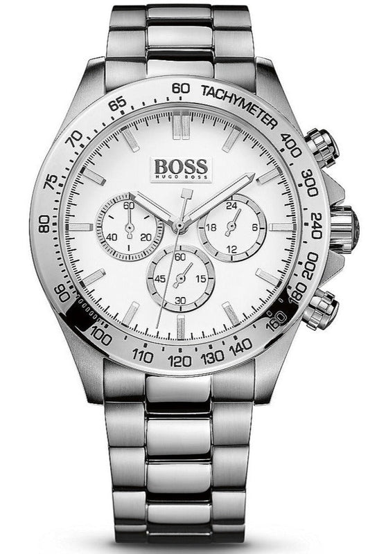 Buy Shop Hugo Boss Ikon Chronograph White Dial Silver Steel Strap Watch for Men - 1512962 USA Online