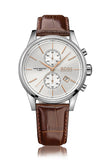 Hugo Boss Jet White Dial Brown Leather Strap Watch for Men - 1513280