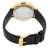 Movado Ultra Slim Black Dial Black Leather Strap Watch For Women - 0607091