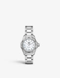 Buy Shop Tag Heuer Aquaracer Professional 200 Quartz Diamond Mother of Pearl Dial Silver Steel Strap Watch for Women - WBP1416.BA0622 USA Online