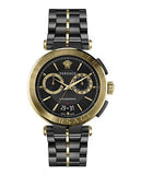 Versace Aion Chronograph Black Dial Black Steel Strap Watch for Men - VE1D01620