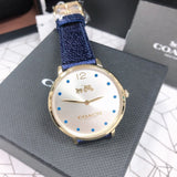 Buy Shop Coach Slim Easton Silver Dial Blue Leather Strap Watch for Women - 14502687 USA Online