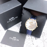 Buy Shop Coach Slim Easton Silver Dial Blue Leather Strap Watch for Women - 14502687 USA Online