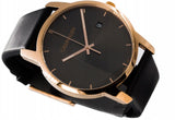 Buy Shop Calvin Klein City Quartz Grey Dial Black Leather Strap Watch for Men - K2G2G6C3 USA Online