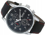 Buy Shop Hugo Boss Navigator Black Dial Black Leather Strap Watch for Men - 1513535 USA Online
