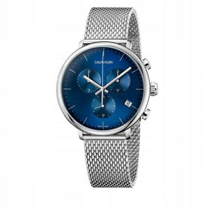 Buy Shop Calvin Klein High Noon Quartz Blue Dial Silver Mesh Bracelet Watch for Men - K8M2112N USA Online