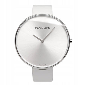 Buy Shop Calvin Klein Full Moon White Dial White Leather Strap Watch for Women - K8Y231L6 USA Online