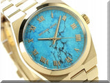 Buy Shop Michael Kors Channing Turquoise Dial Gold Steel Strap Watch For Women - MK5894 USA Online