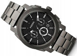 Buy Shop Fossil Machine Chronograph Black Dial Grey Steel Strap Watch for Men - FS4662 USA Online
