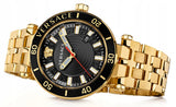 Versace Greca Sport Quartz Black Dial Gold Steel Strap Watch for Men - VEZ300721