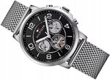 Buy Shop Tommy Hilfiger Chronograph Black Dial Silver Mesh Bracelet Watch for Men - 1791292 USA Online