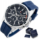 Buy Shop Tommy Hilfiger Mason Blue Dial Blue Rubber Strap Watch for Men - 1791791 USA Online