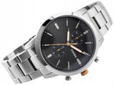 Fossil Townsman Chronograph Grey Dial Silver Steel Strap Watch for Men - FS5407