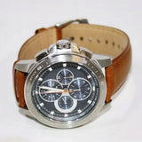 Buy Shop Michael Kors Ryker Chronograph Analog Blue Dial Brown Leather Strap Watch For Men - MK8518 USA Online