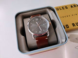 Buy Shop Fossil Commuter Grey Dial Brown Leather Strap Watch for Men - FS5417 USA Online