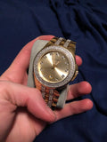 Buy Shop Bulova Crystal Collection Champagne Dial Two Tone Steel Strap Watch for Women - 98B174 USA Online