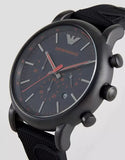 Buy Shop Emporio Armani Luigi Chronograph Black Dial Black Rubber Strap Watch For Men - AR11024 USA Online