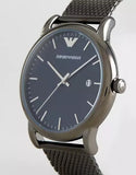 Buy Shop Emporio Armani Luigi Quartz Blue Dial Grey Mesh Bracelet Watch For Men - AR11053 USA Online