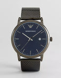 Buy Shop Emporio Armani Luigi Quartz Blue Dial Grey Mesh Bracelet Watch For Men - AR11053 USA Online