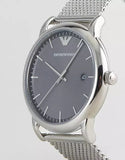 Buy Shop Emporio Armani Luigi Quartz Grey Dial Silver Mesh Bracelet Watch For Men - AR11069 USA Online