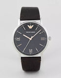 Buy Shop Emporio Armani Kappa Quartz Black Dial Brown Leather Strap Watch For Men - AR11153 USA Online