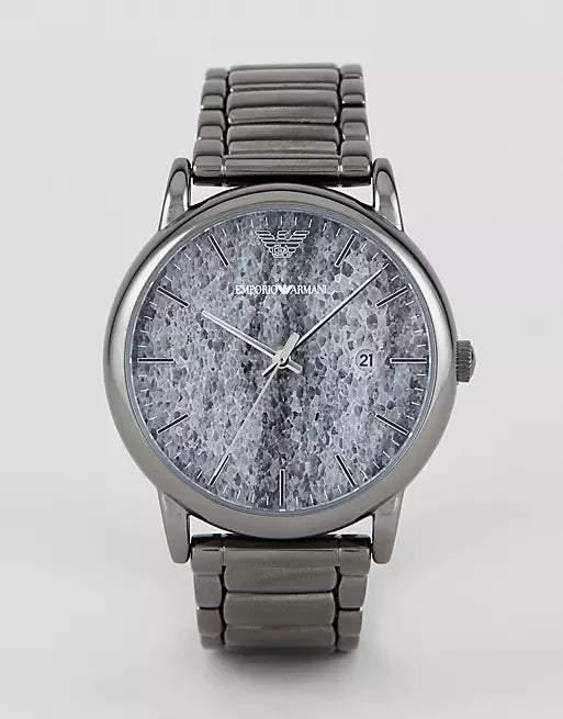 Buy Shop Emporio Armani Luigi Analog Grey Dial Grey Steel Strap Watch For Men - AR11155 USA Online