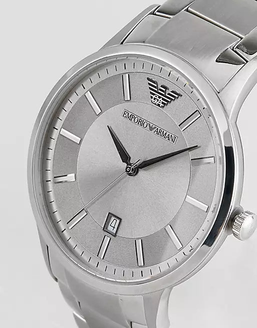 Buy Shop Emporio Armani Classic Quartz Silver Dial Silver Steel Strap Watch For Men - AR2478 USA Online