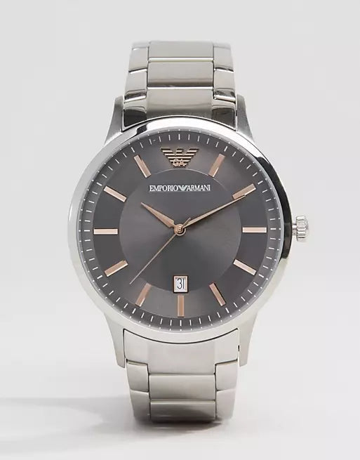 Buy Shop Emporio Armani Renato Quartz Grey Dial Silver Steel Strap Watch For Men - AR2514 USA Online