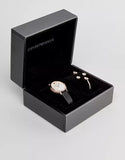Buy Shop Emporio Armani Kappa Mother of Pearl Dial Black Leather Strap Watch For Women - AR80011 USA Online