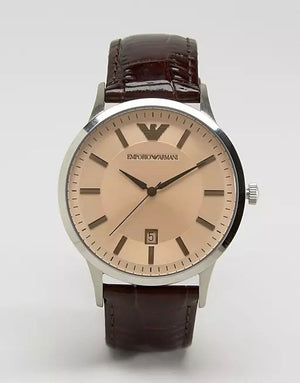 Buy Shop Emporio Armani Classic Quartz Brown Dial Brown Leather Strap Watch For Men - AR2427 USA Online