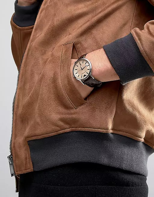 Buy Shop Emporio Armani Classic Quartz Brown Dial Brown Leather Strap Watch For Men - AR2427 USA Online