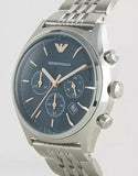 Buy Shop Emporio Armani Luigi Chronograph Quartz Blue Dial Silver Steel Strap Watch For Men - AR1974 USA Online