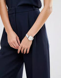 Buy Shop Emporio Armani Gianni T Bar Quartz Mother of Pearl Dial White Leather Strap Watch For Women - AR1965 USA Online