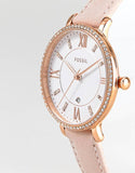 Buy Shop Fossil Jacqueline White Dial Pink Leather Strap Watch for Women - ES4303 USA Online