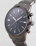 Fossil Townsman Chronograph Black Dial Silver Steel Strap Watch for Men - FS5349