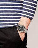 Buy Shop Fossil Grant Chronograph Black Dial Silver Steel Strap Watch for Men - FS4736 USA Online