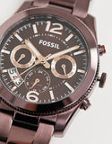 Buy Shop Fossil Perfect Boyfriend Multifunction Maroon Dial Maroon Steel Strap Watch for Women - ES4110 USA Online