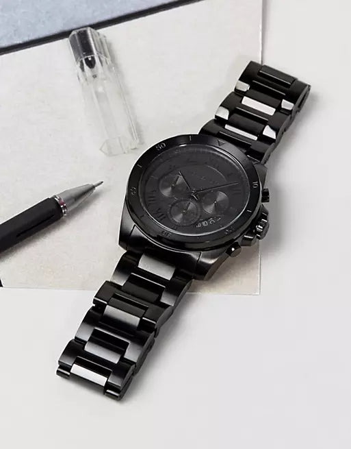 Buy Shop Michael Kors Brecken Chronograph Black Dial Black Steel Strap Watch For Men - MK8482 USA Online