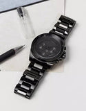 Buy Shop Michael Kors Brecken Chronograph Black Dial Black Steel Strap Watch For Men - MK8482 USA Online