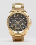 Buy Shop Michael Kors Brecken Chronograph Quartz Black Dial Gold Steel Strap Watch For Men - MK8481 USA Online